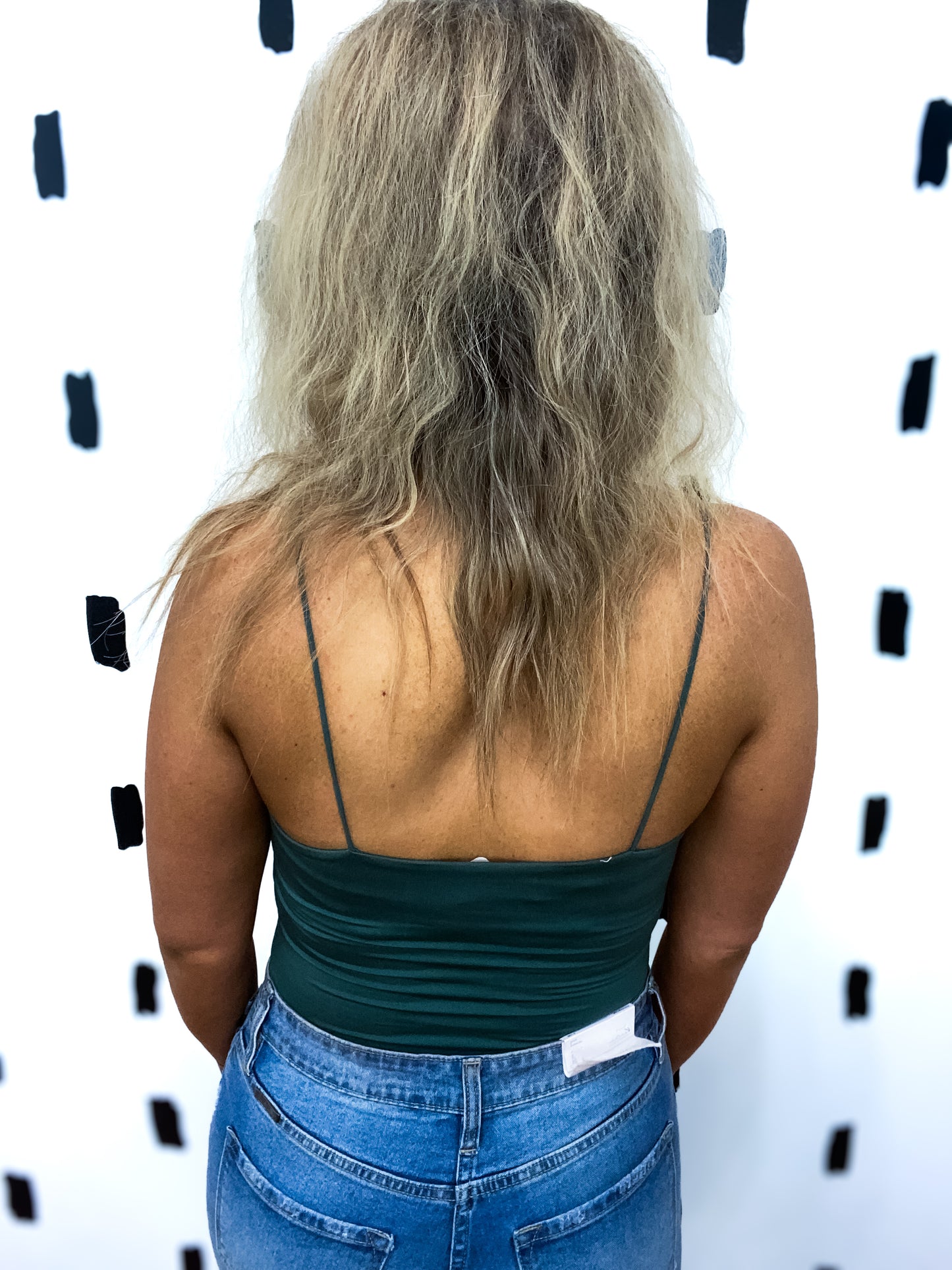 Forest Green Thin Strap Seamless Bodysuit