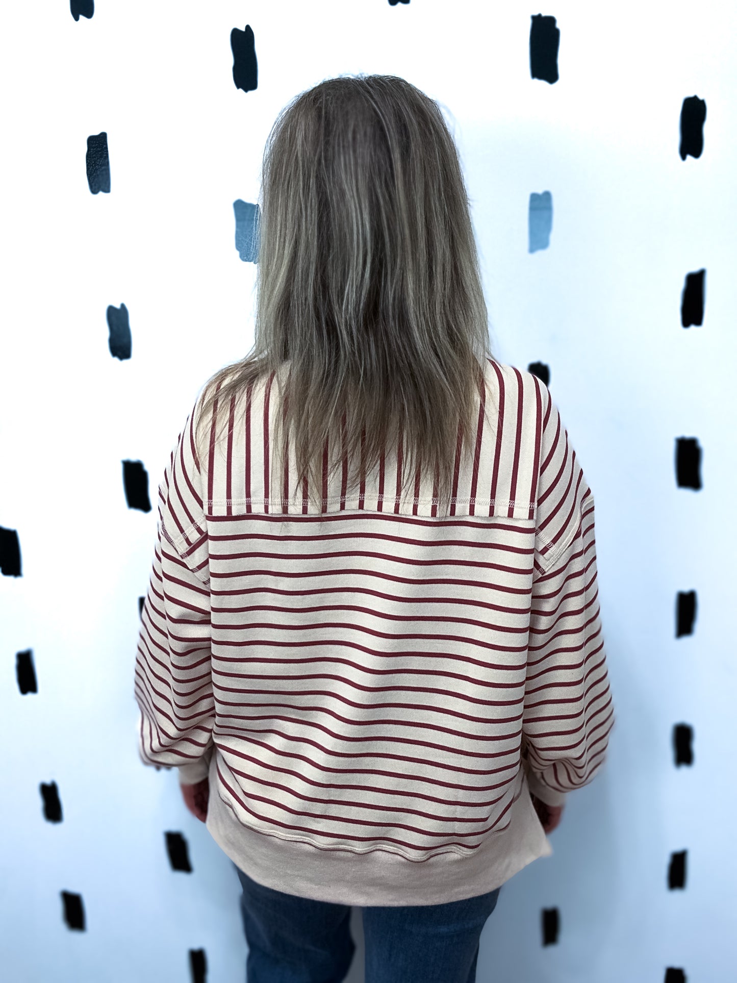 Striped Crew Neck Sweatshirt