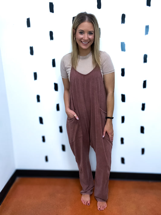 Chestnut Knit Casual Jumpsuit