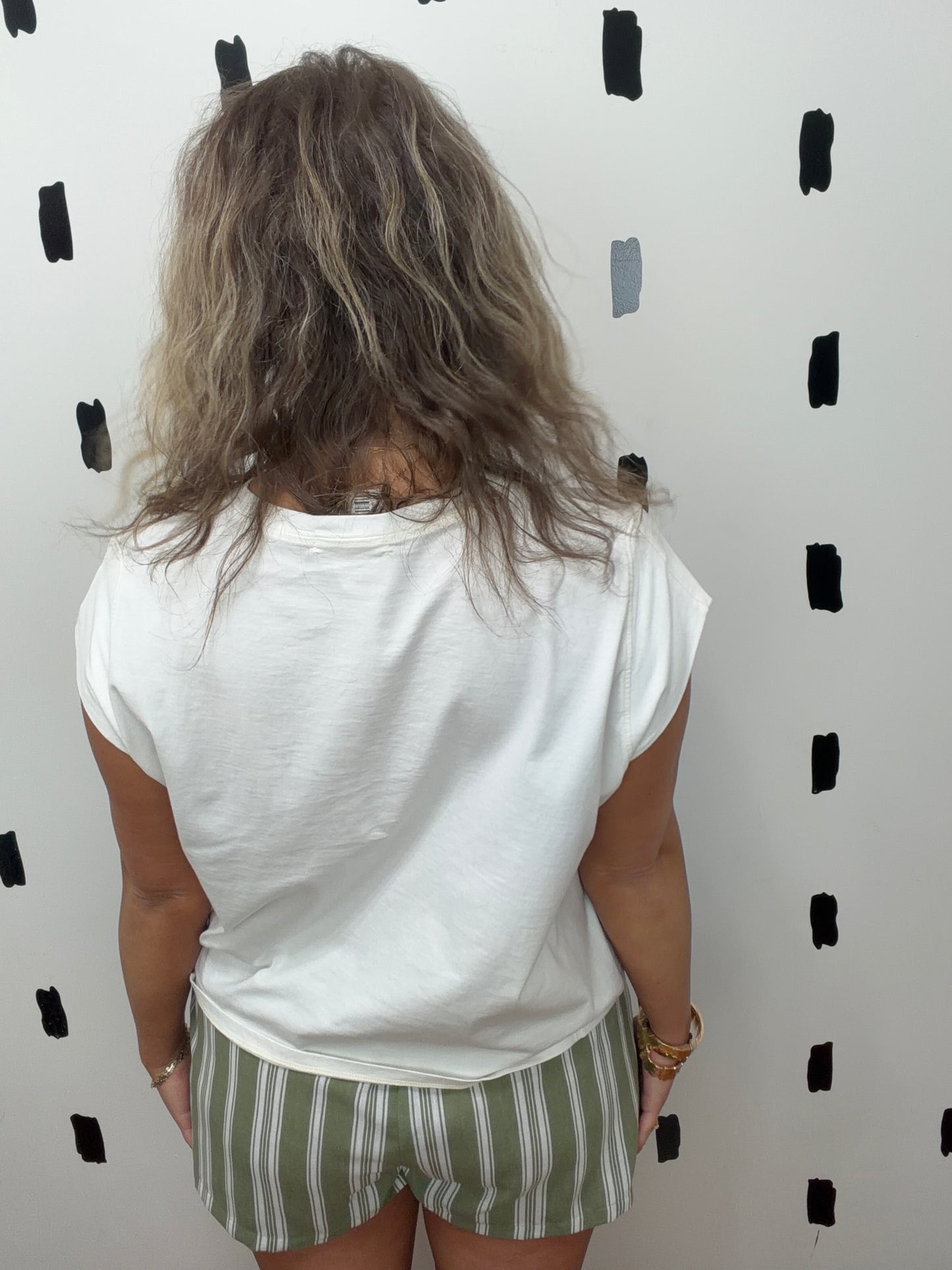 Ivory Sleeveless Round Neck Tee