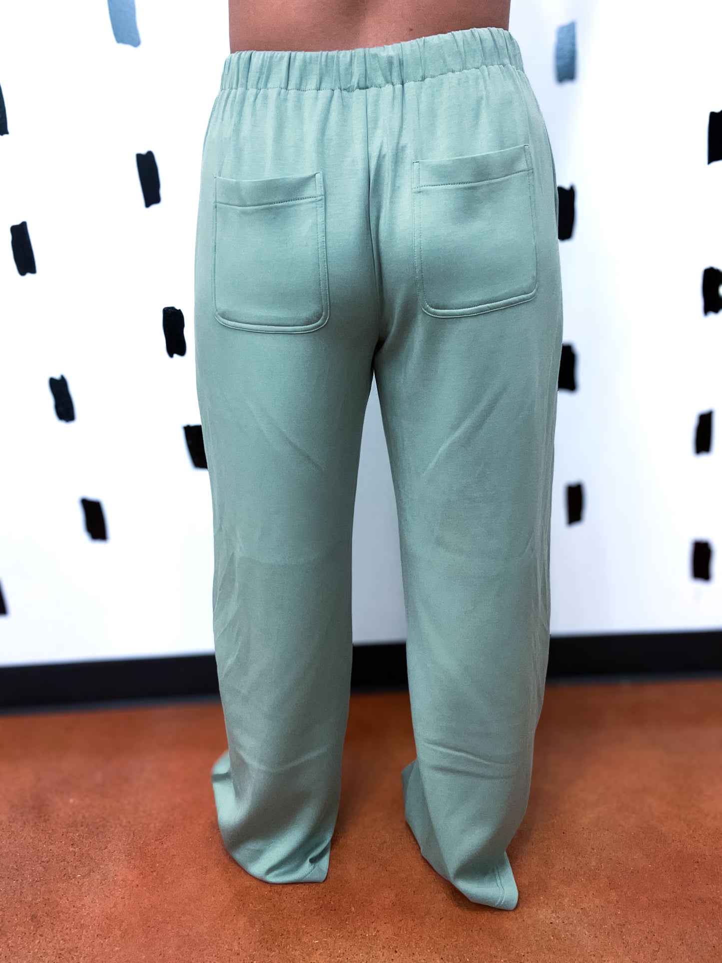 Sage Green Wide Leg Trousers