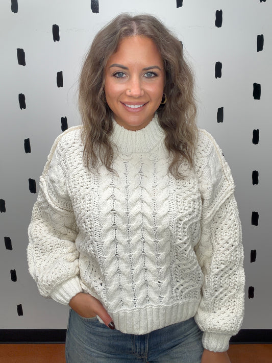 Cream Cable Knit Sweater