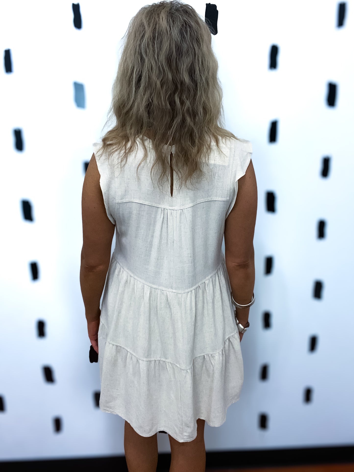 Oatmeal Woven Short Sleeve Dress