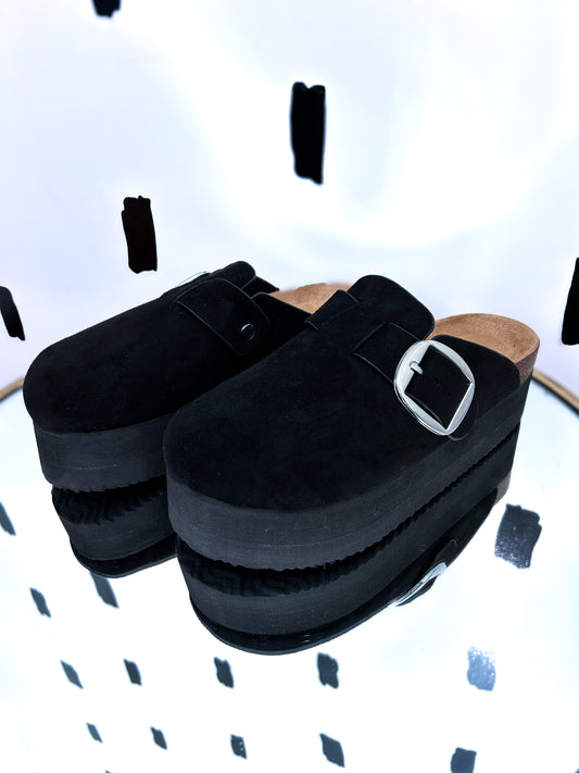 Black Platform Clogs