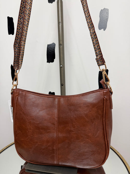 Faux Leather Messenger Bag