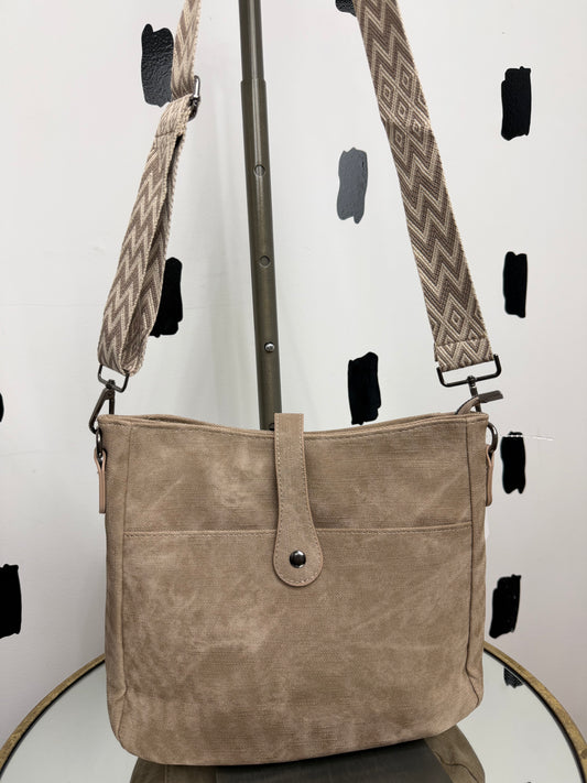 Distressed Faux Leather Crossbody Messenger Bag