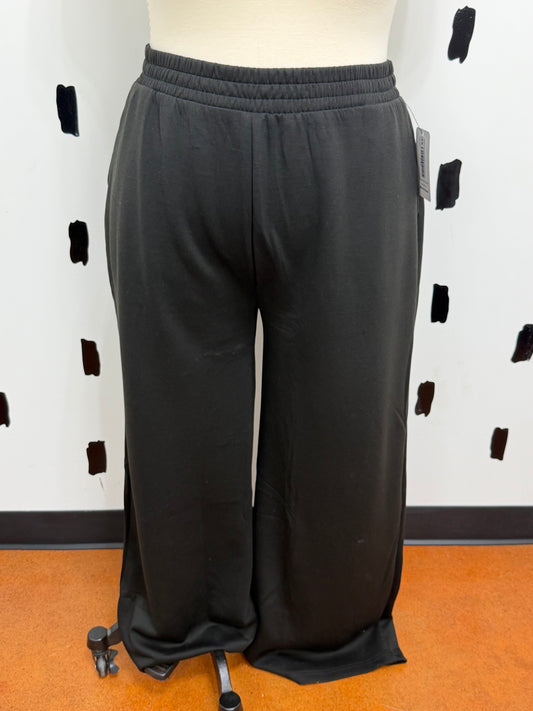 Black Scuba Wide Leg Pants