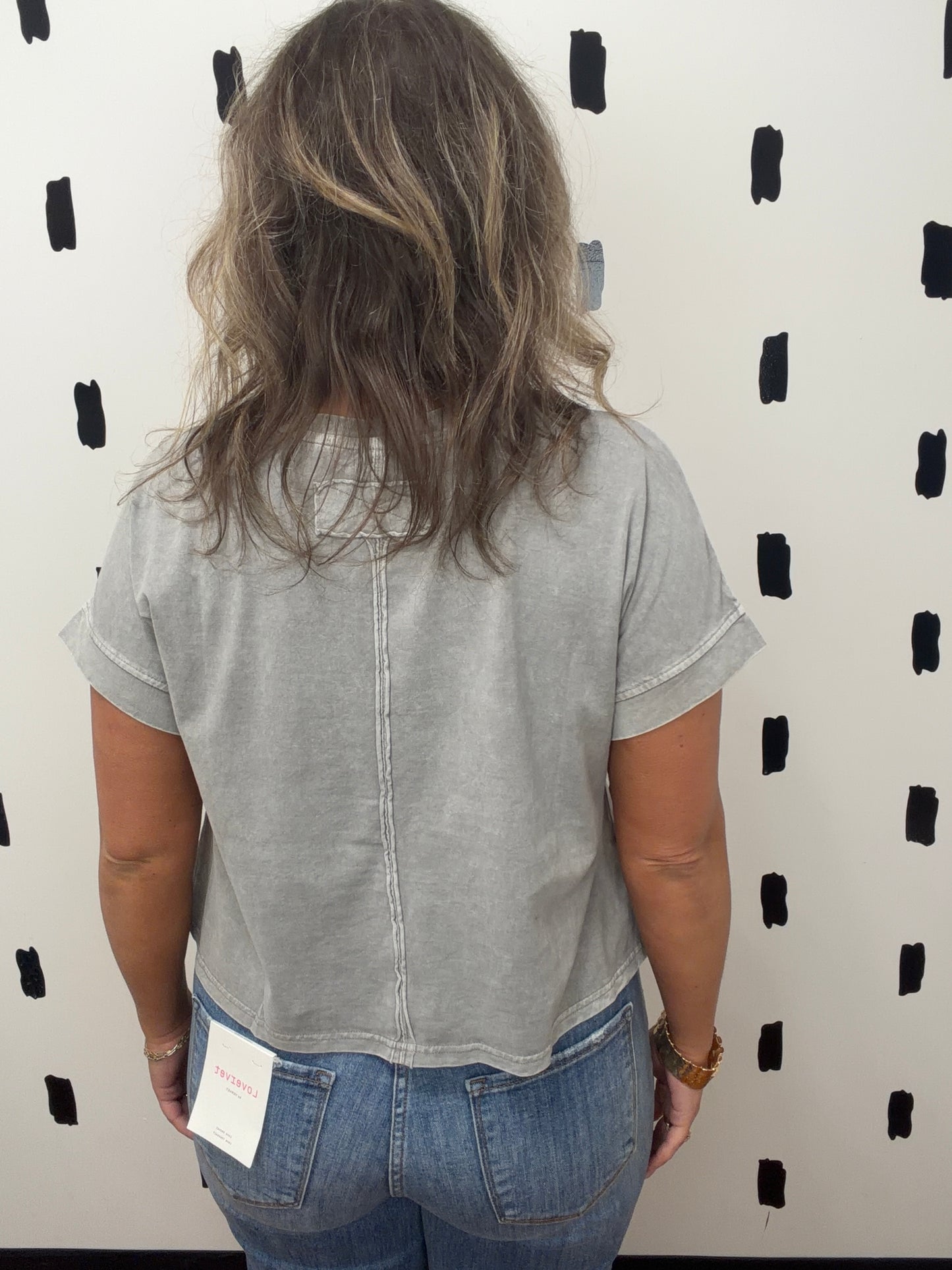 Grey Washed Short Sleeve Boxy Tee