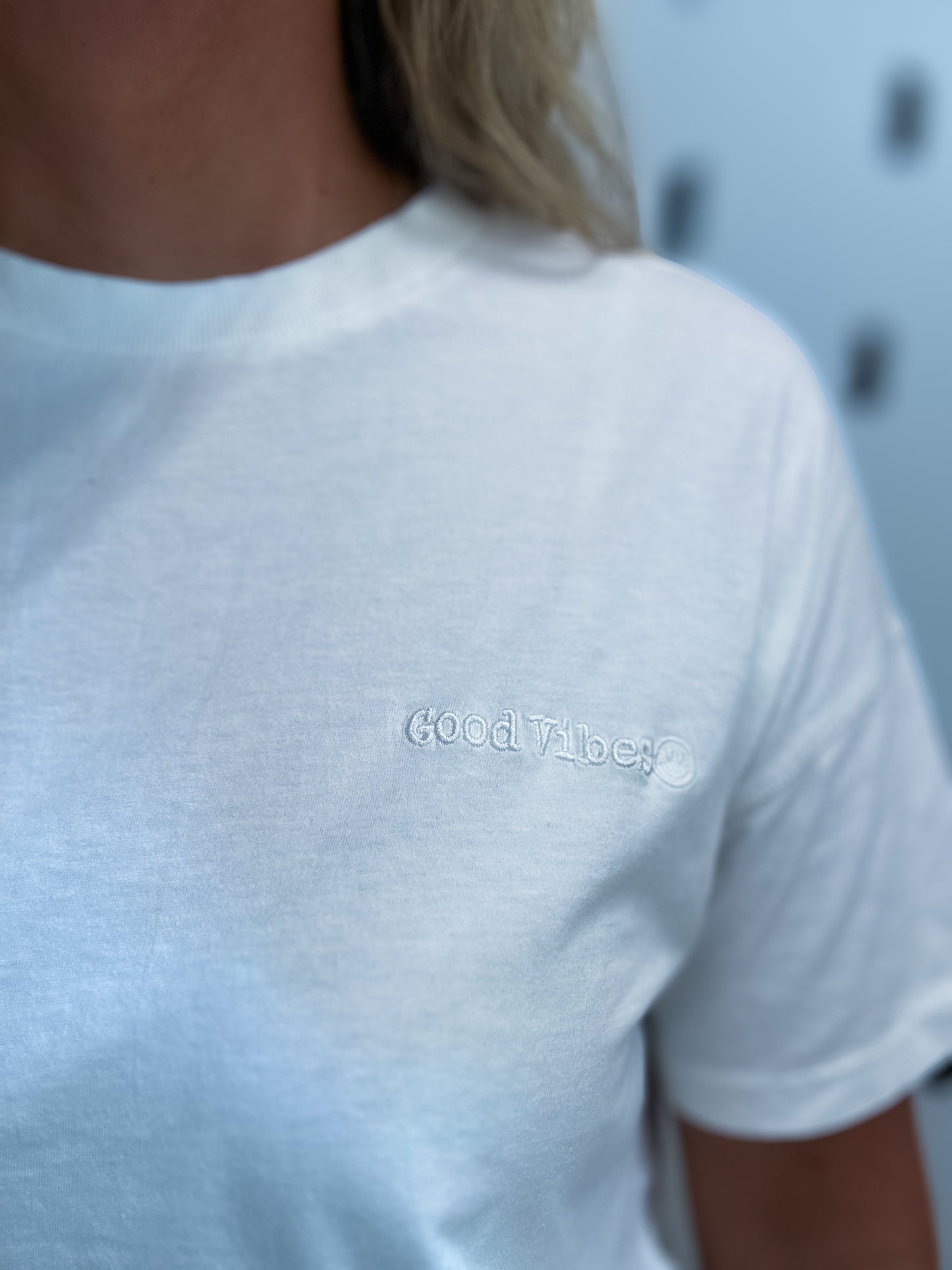 White Good Vibes Graphic Tee