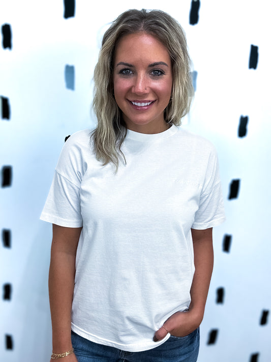 White Good Vibes Graphic Tee