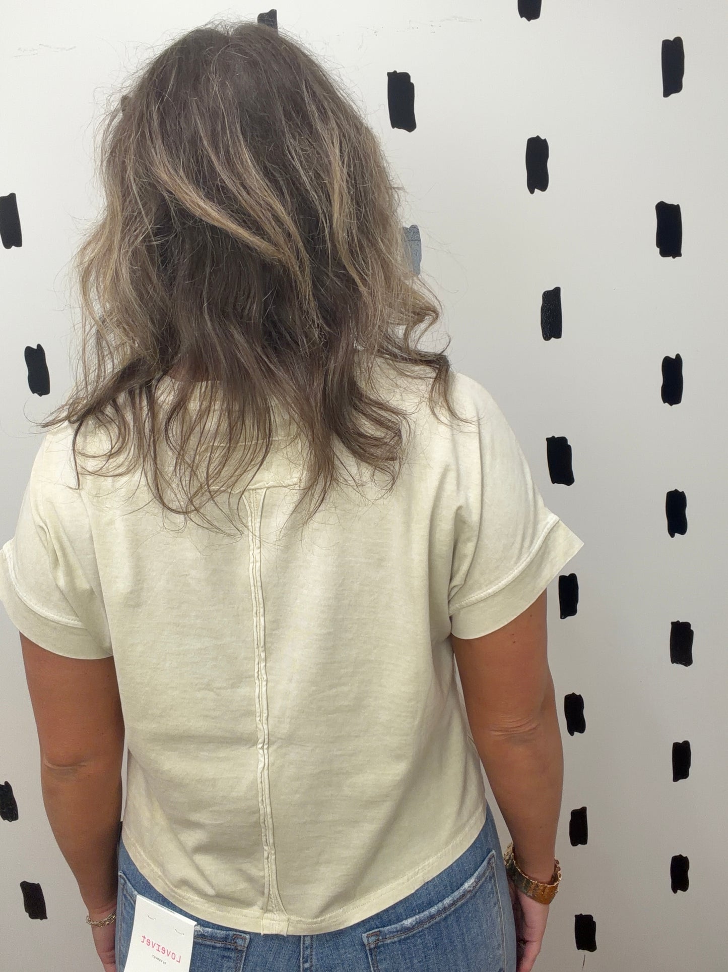 Khaki Washed Short Sleeve Boxy Tee