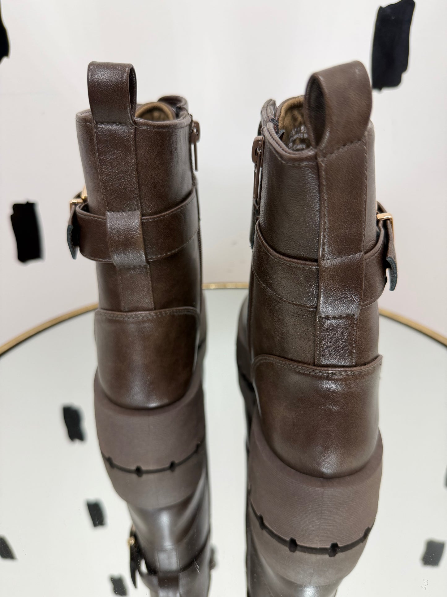 Taupe Combat Ankle Boots