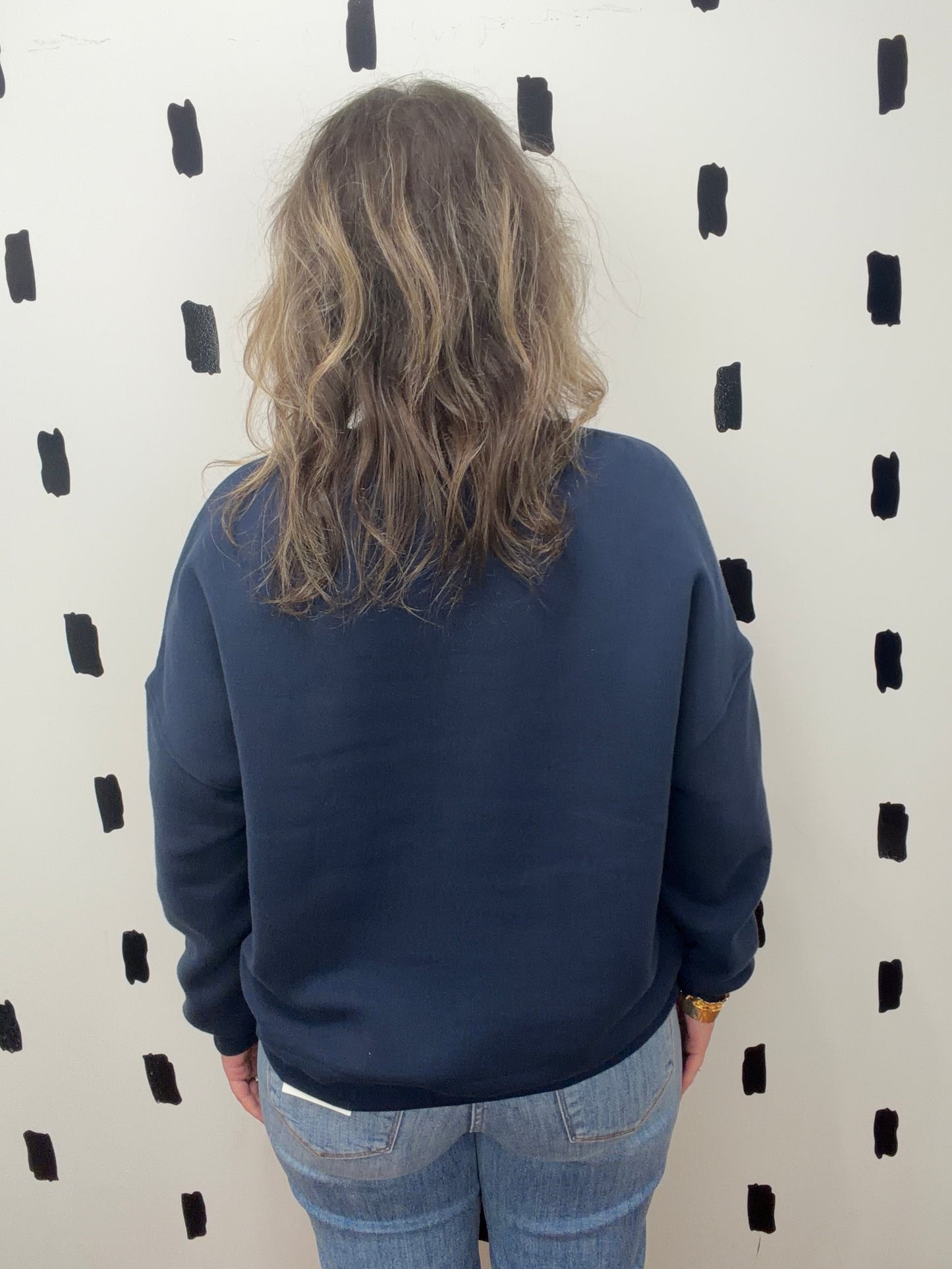 Navy LA Graphic Crew Neck Sweatshirt