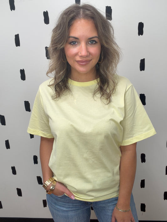 Yellow Short Sleeve Crew Neck Tee