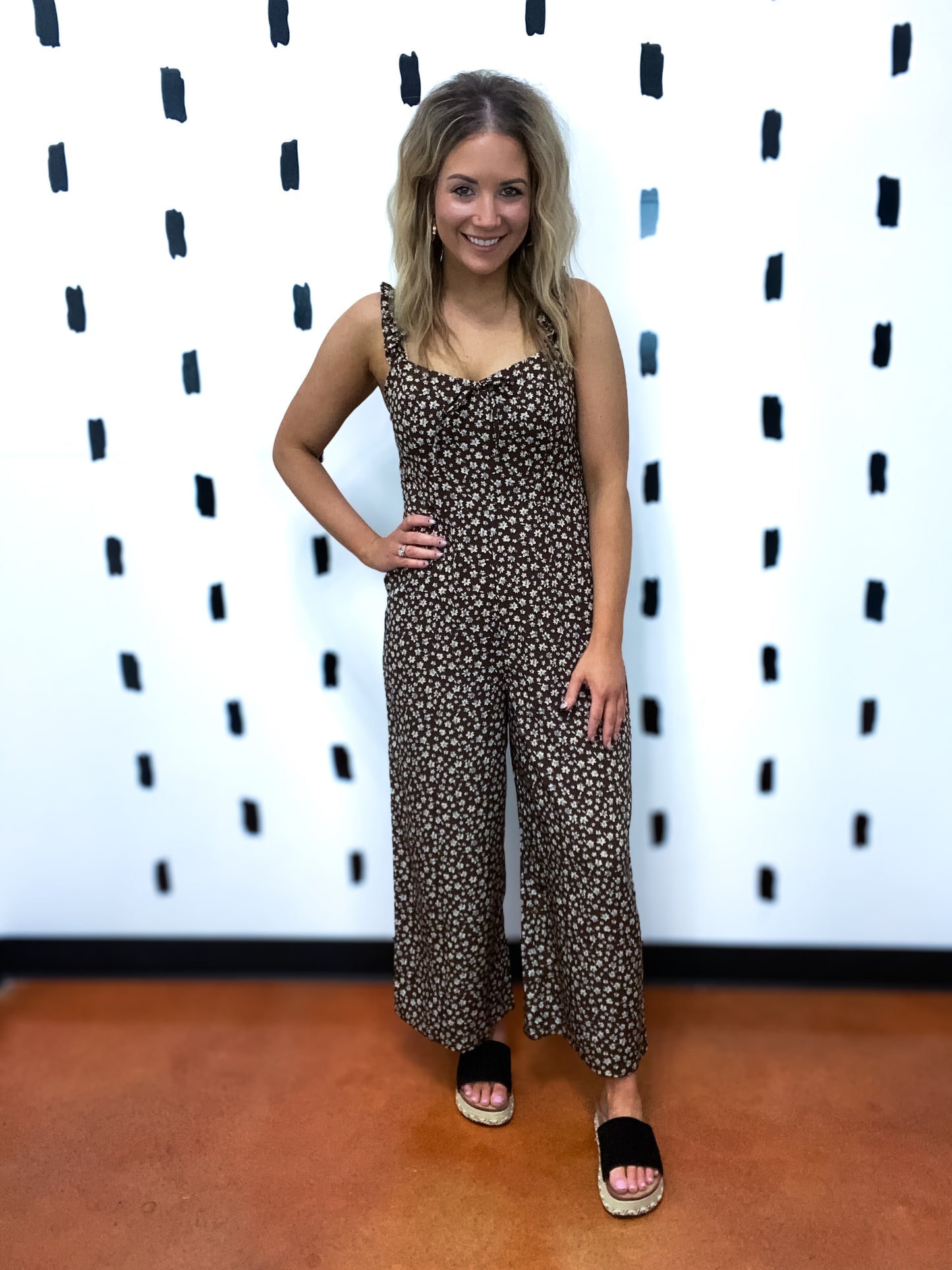 Chocolate Floral Jumpsuit