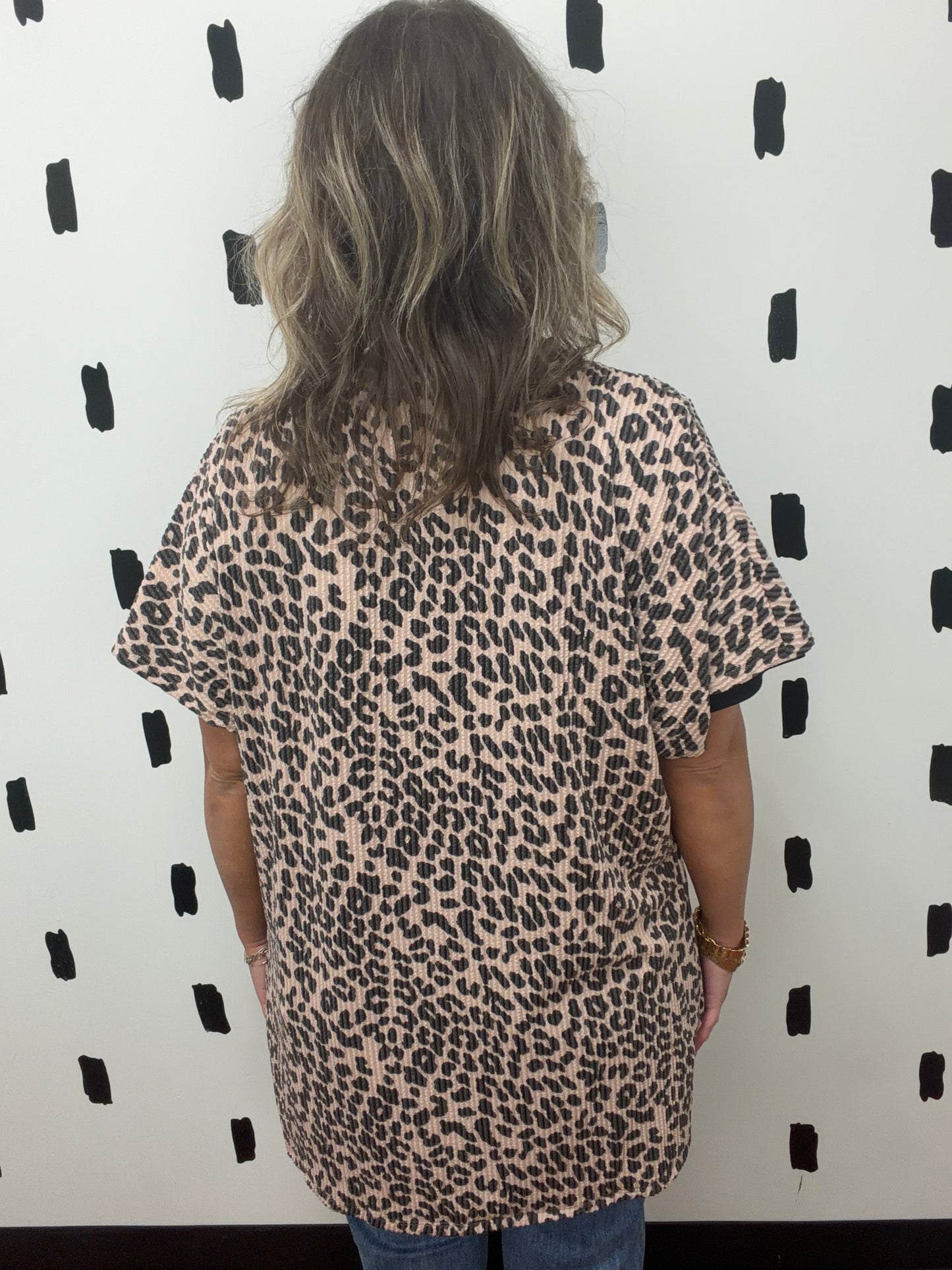Taupe Leopard Short Sleeve Cardigan