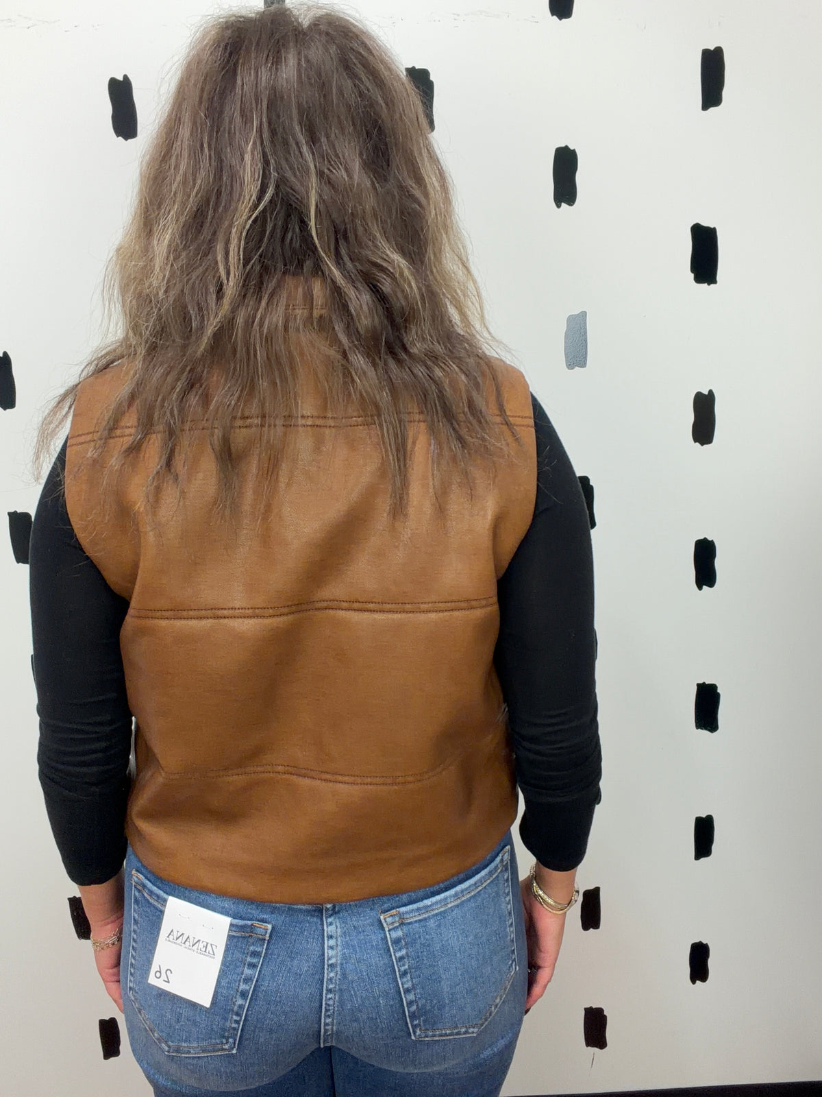 Caramel Faux Leather Vest