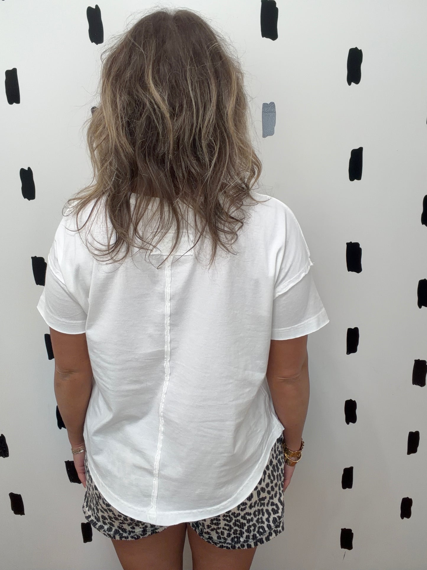 White Round Neck Short Sleeve Tee