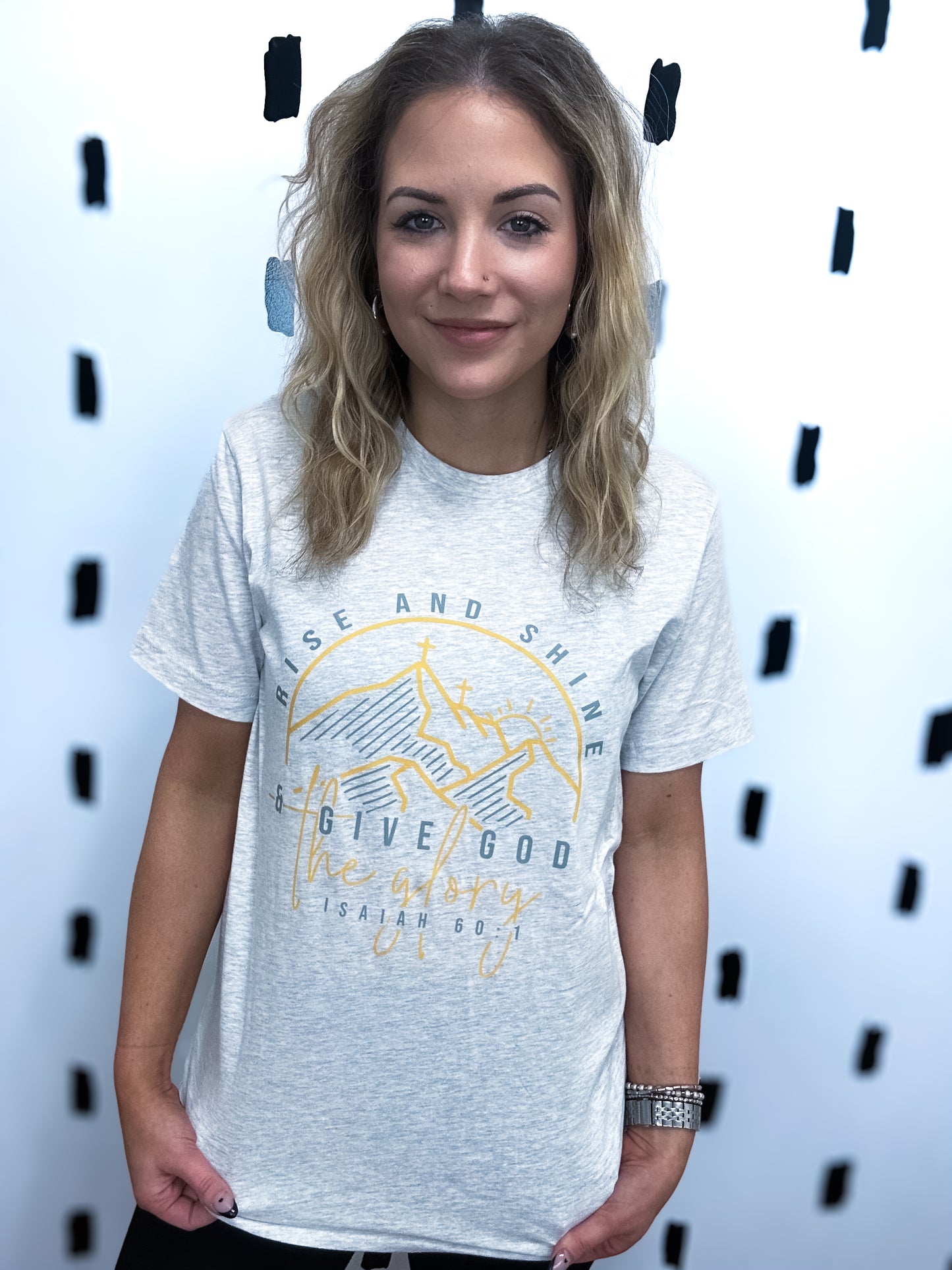 Grey Rise & Shine Graphic Tee