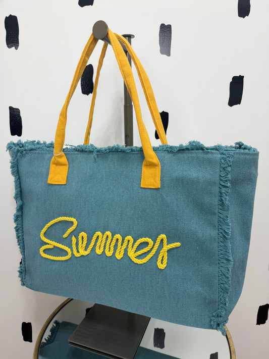 Teal Summer Tote Bag