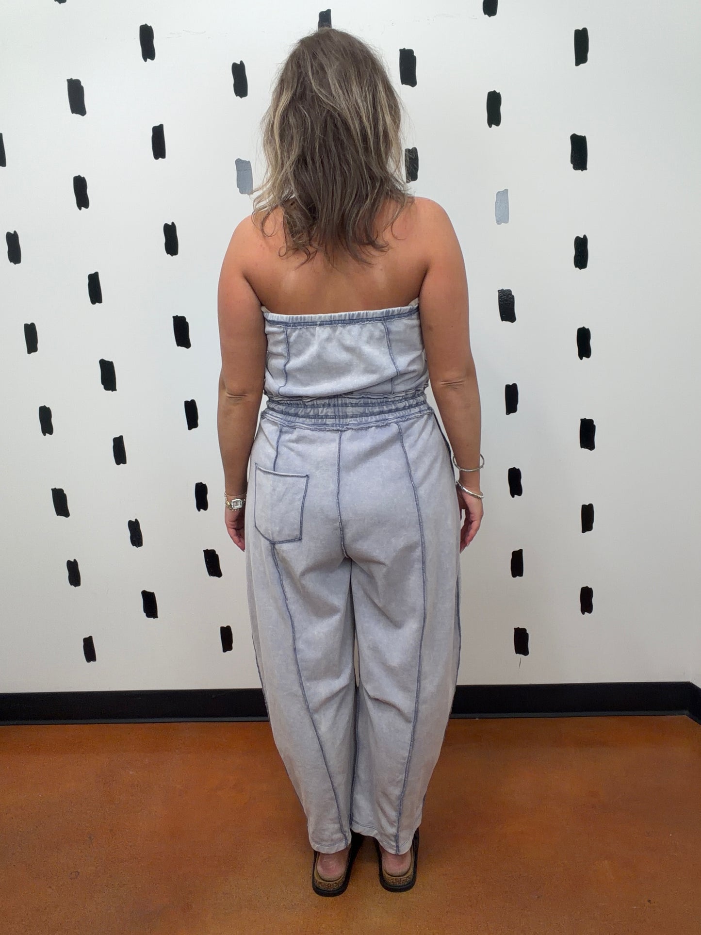 Cloud Mineral Wash Wide Leg Jumpsuit