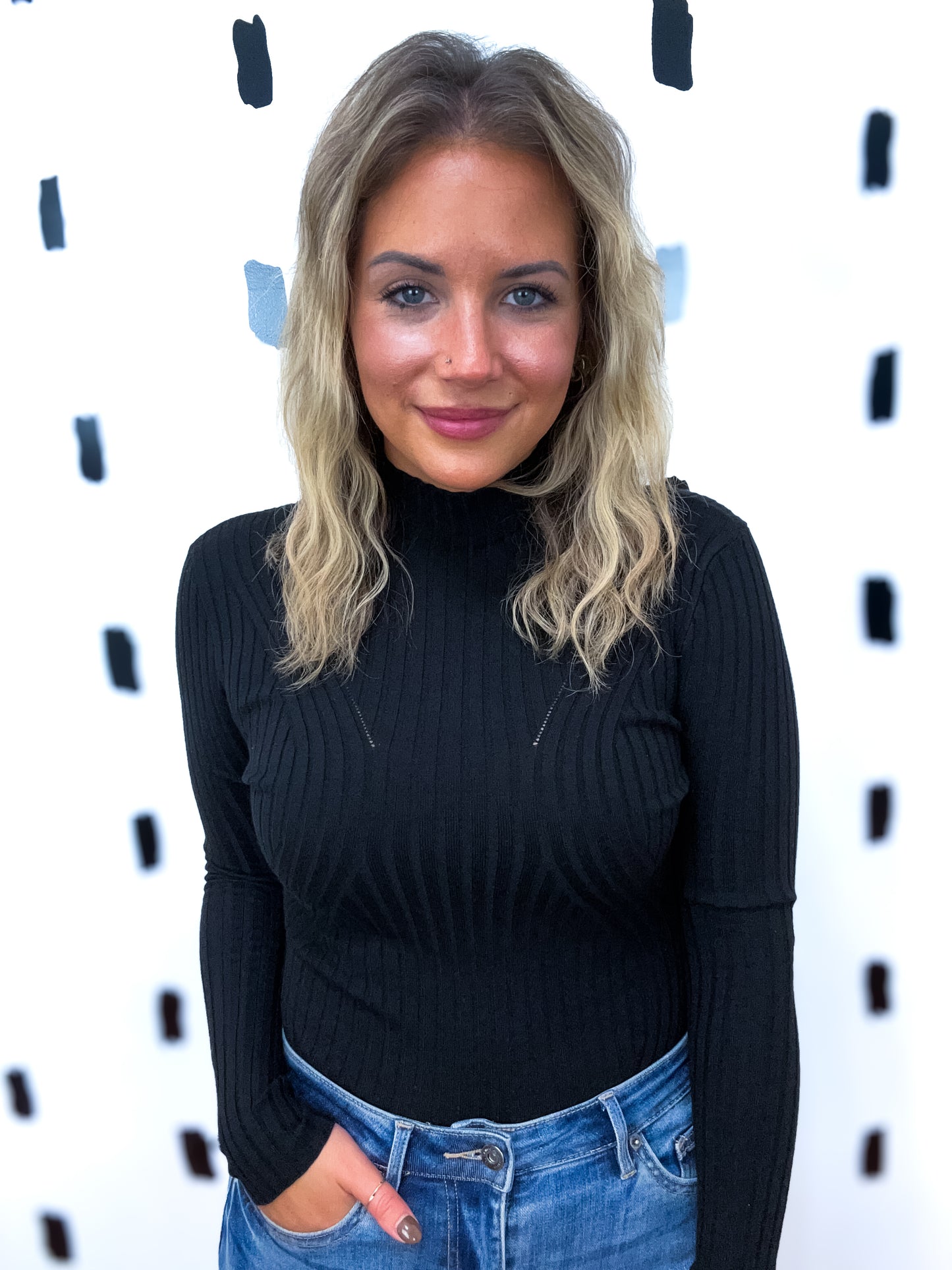 Long Sleeve Turtle Neck Sweater Bodysuit