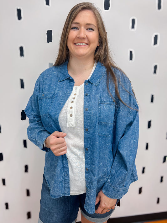 Indigo Chambray Top