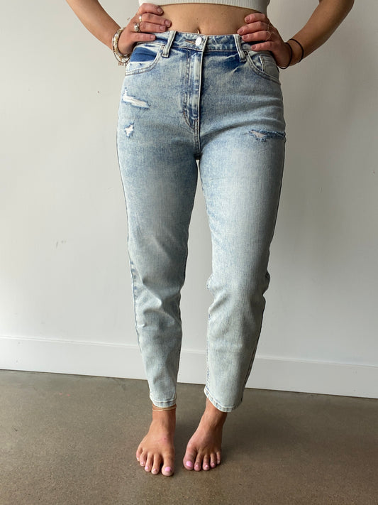 Kancan Med Wash Mom Jeans