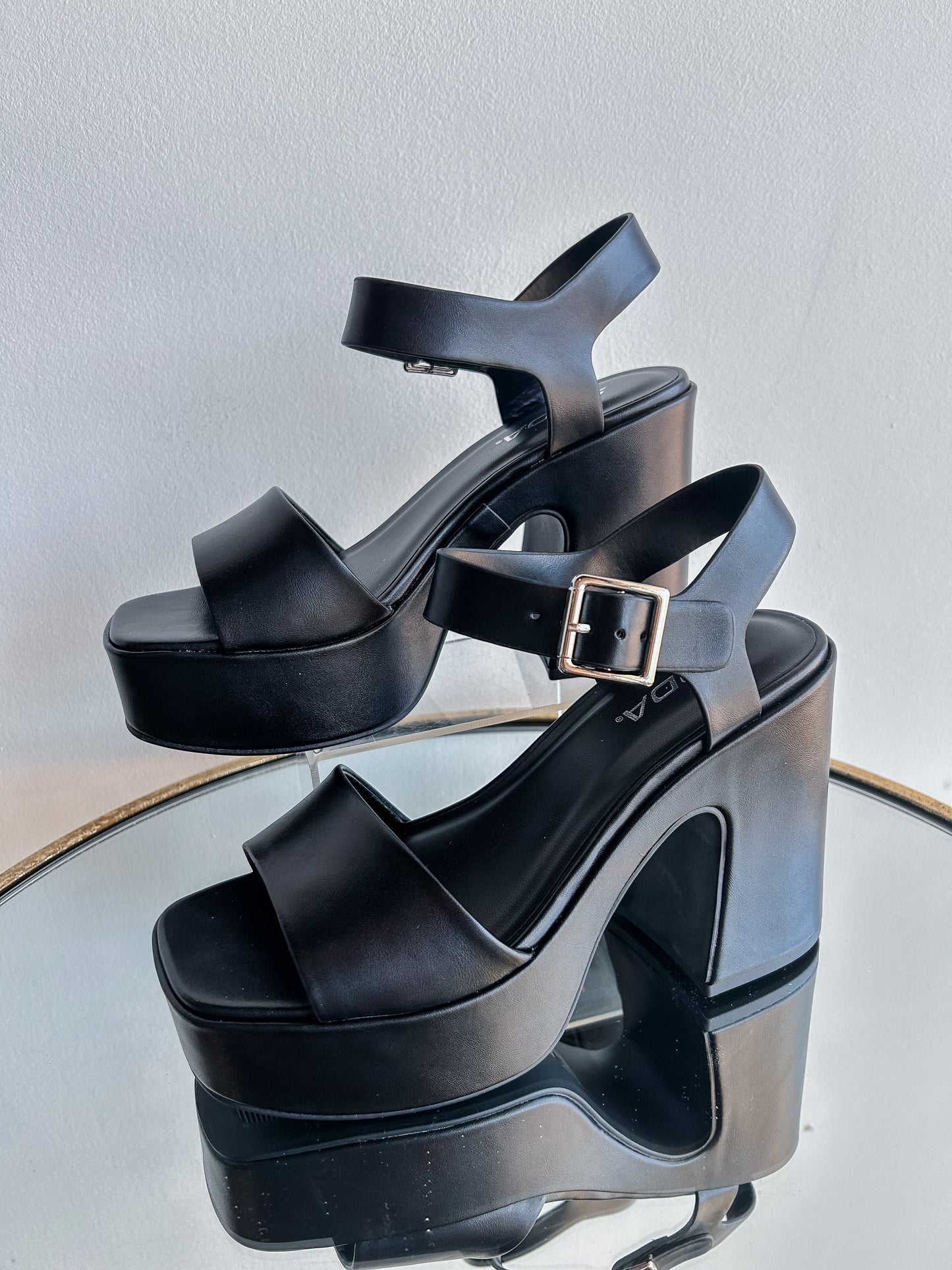 Black Block Heel Sandal