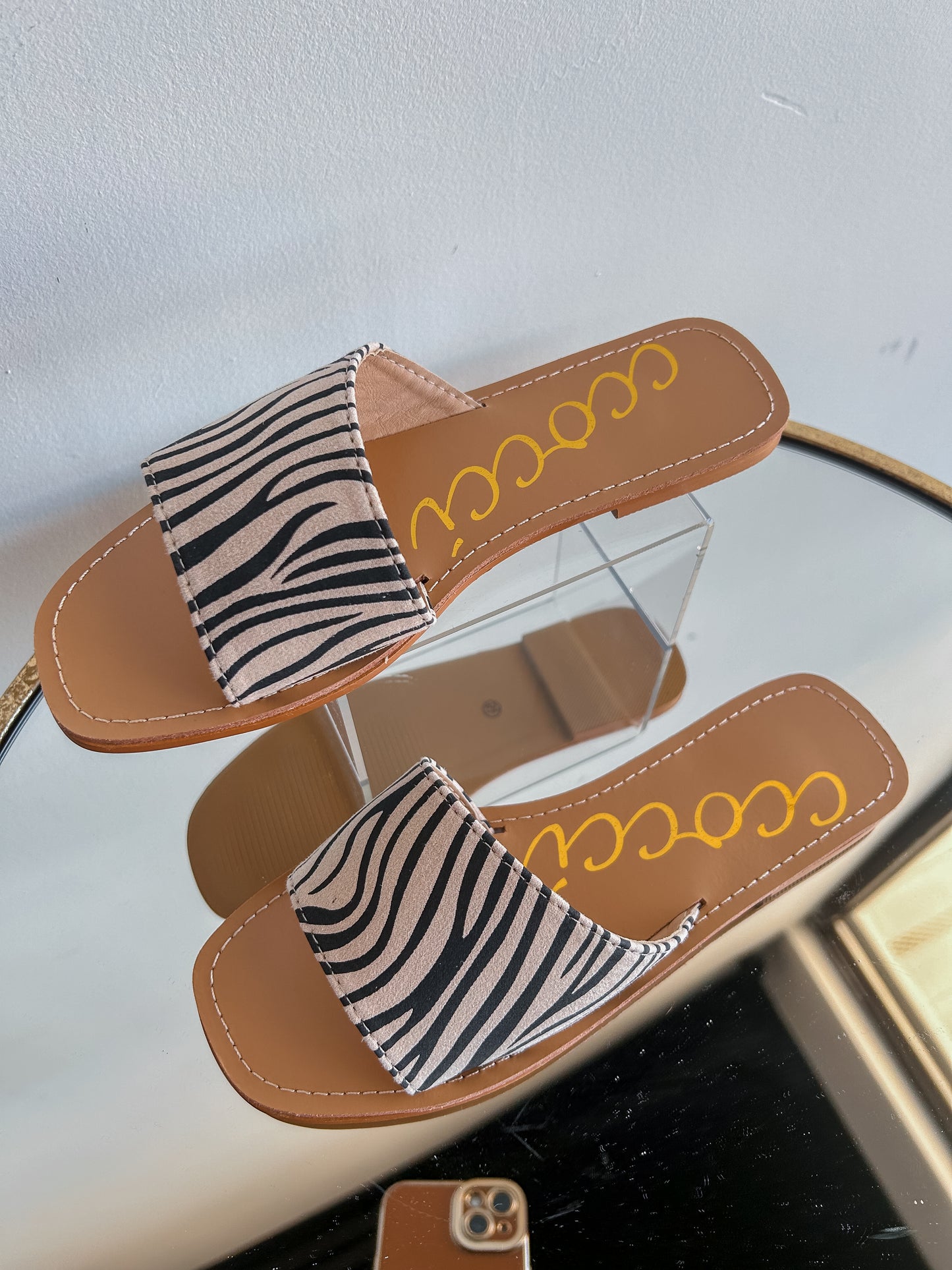 Zebra Flat Slide Sandal