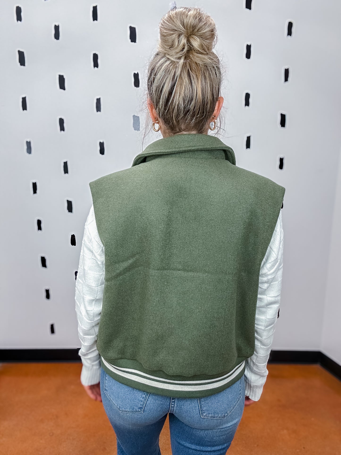 Varsity Stripe Snap Button Vest