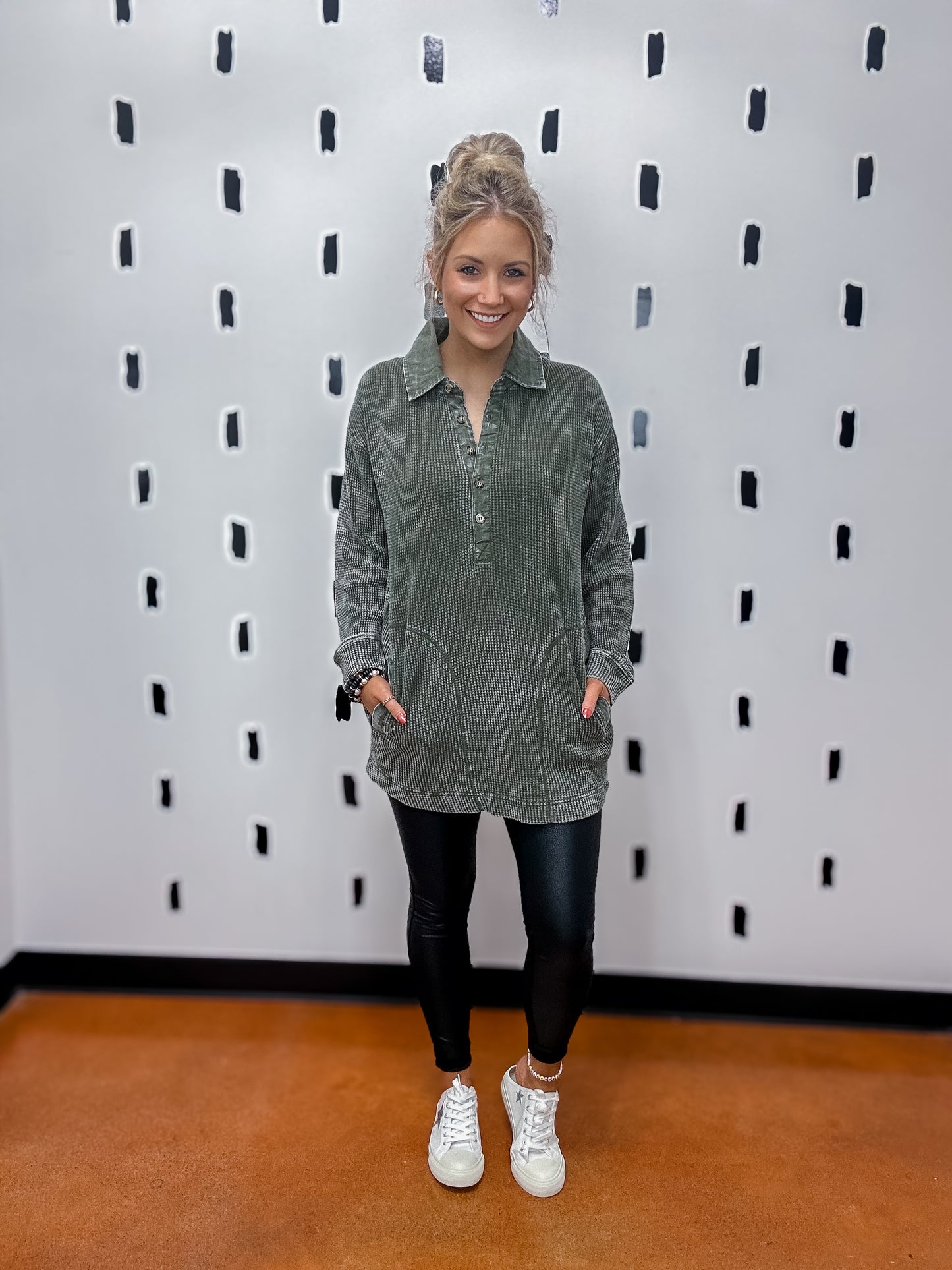 Ivy Green Mineral Waffle Top