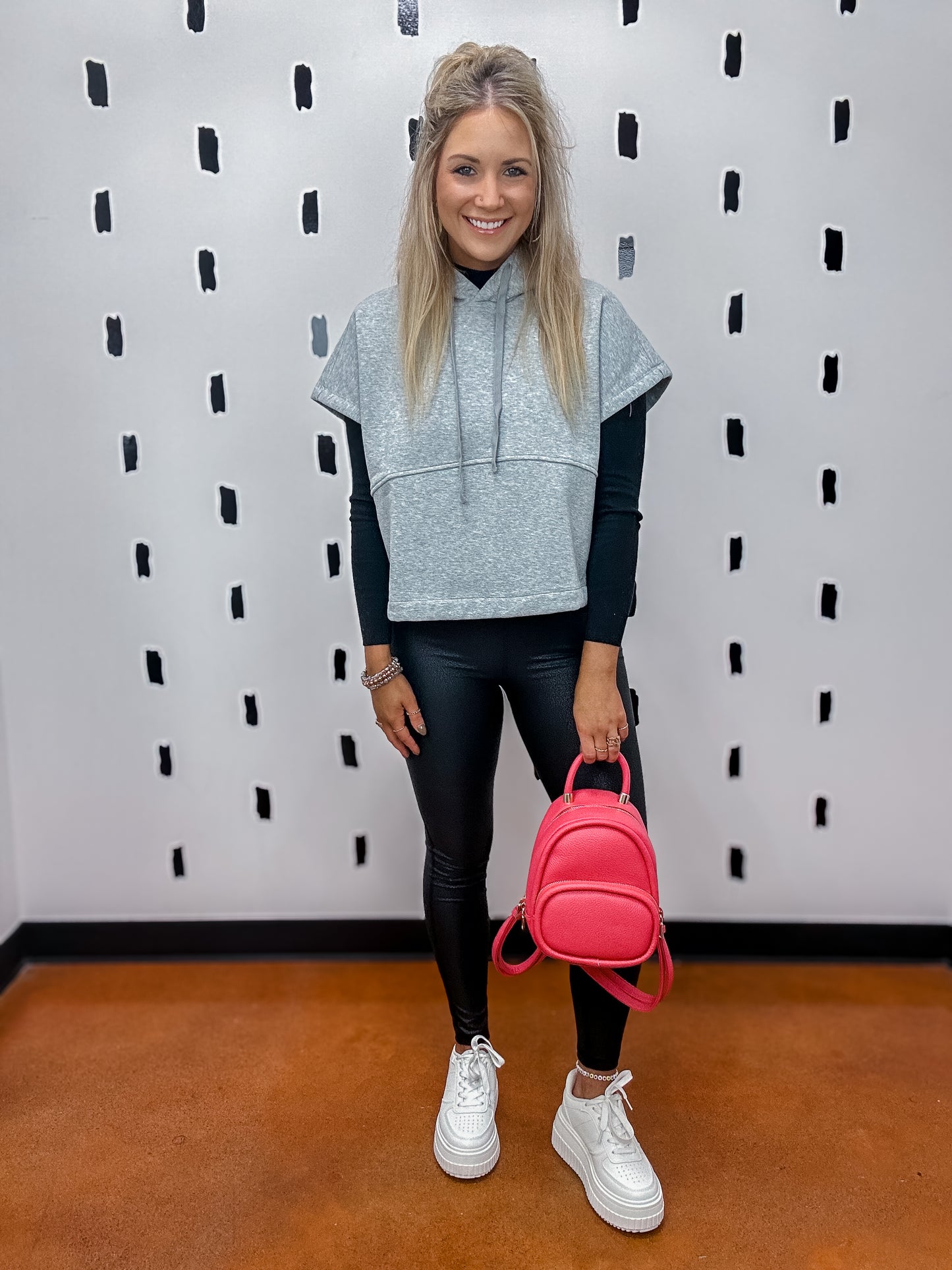 H.Grey Sleeveless Crop Hoodie