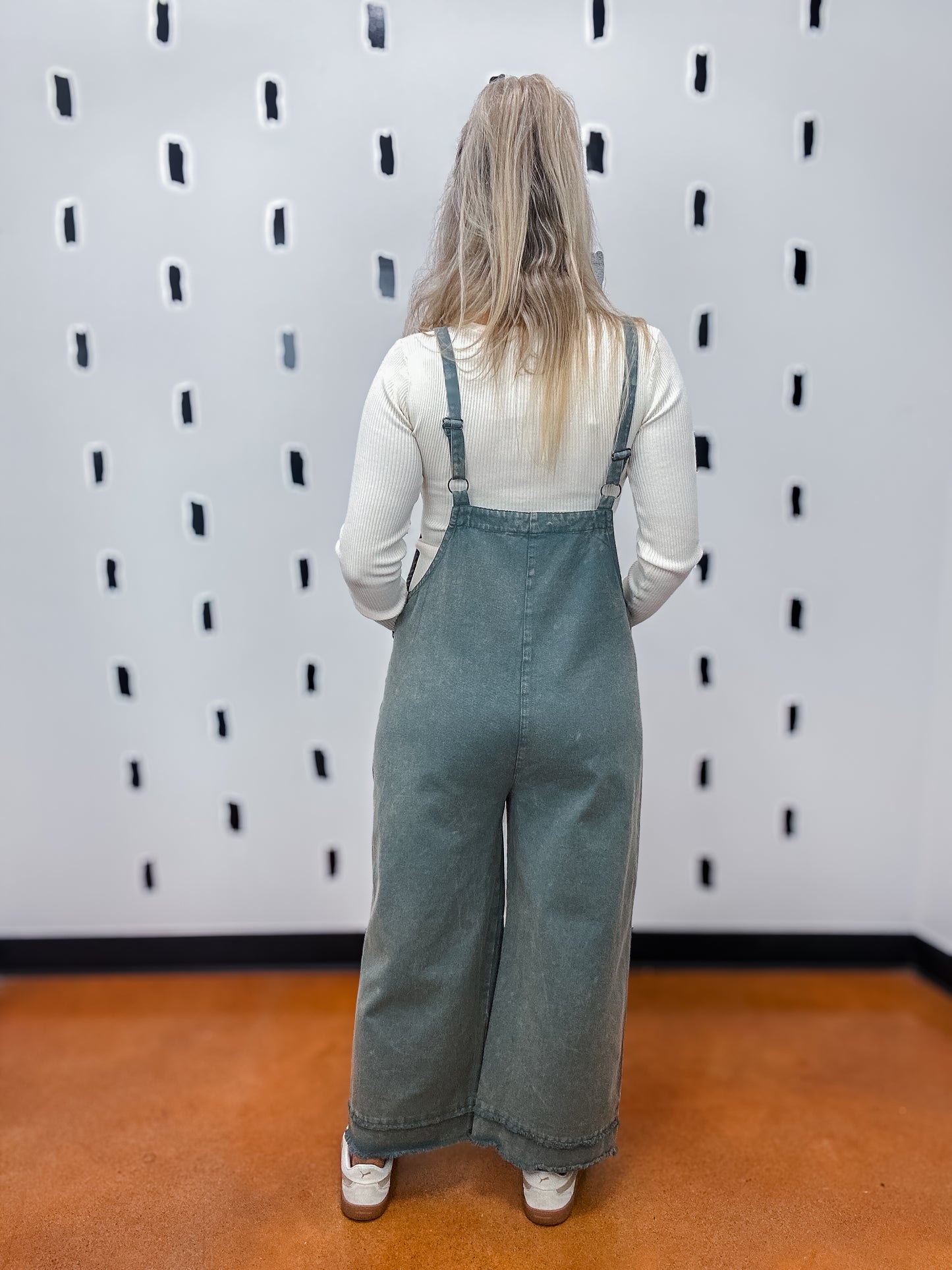 Grey Blue Overall Jumpsuit