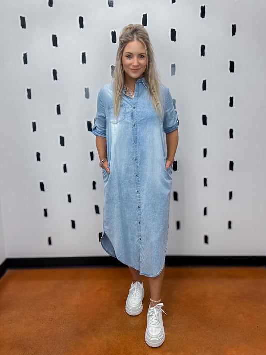 Lt. Denim Midi Dress