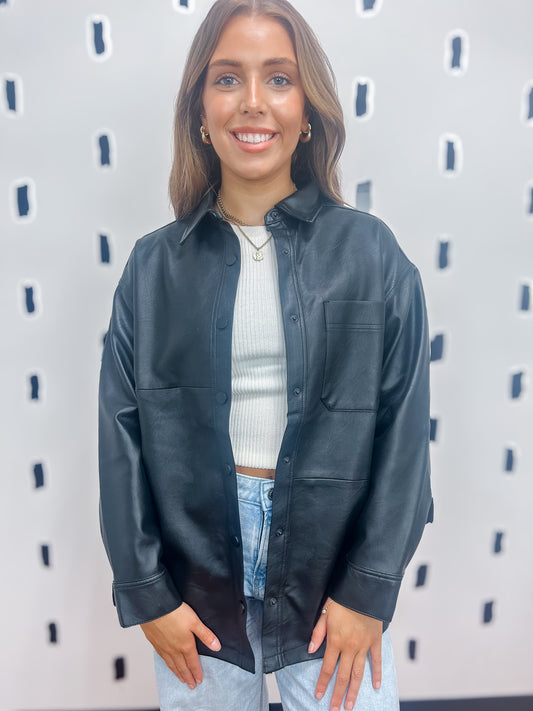 Black Faux Leather Jacket