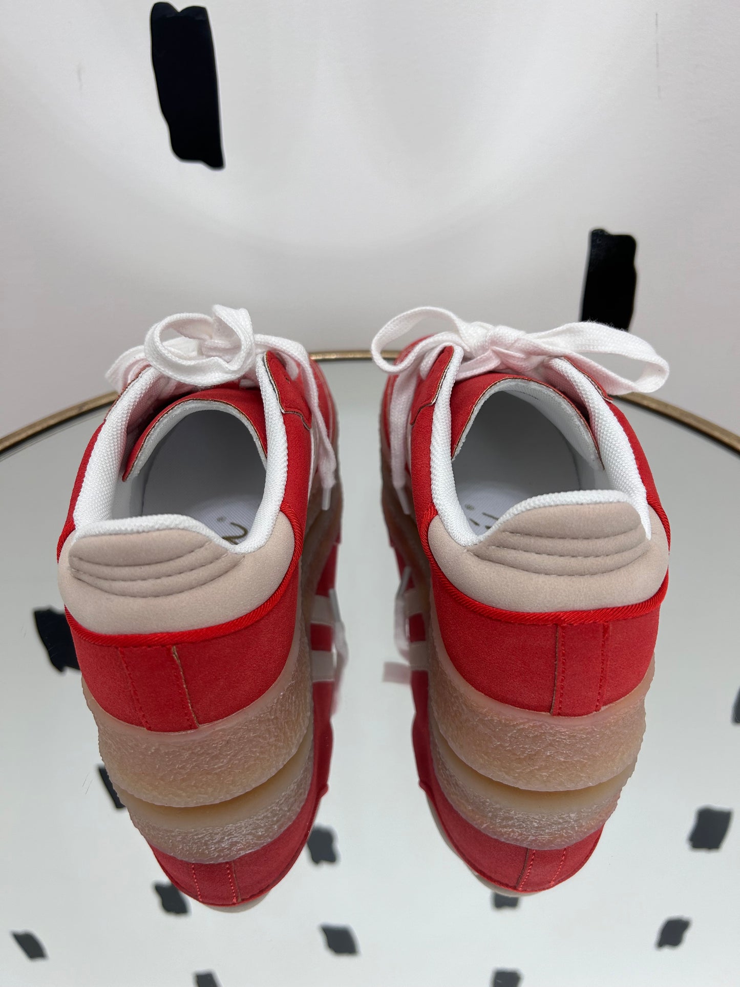 Vintage Red Double Side Stripe Sneakers