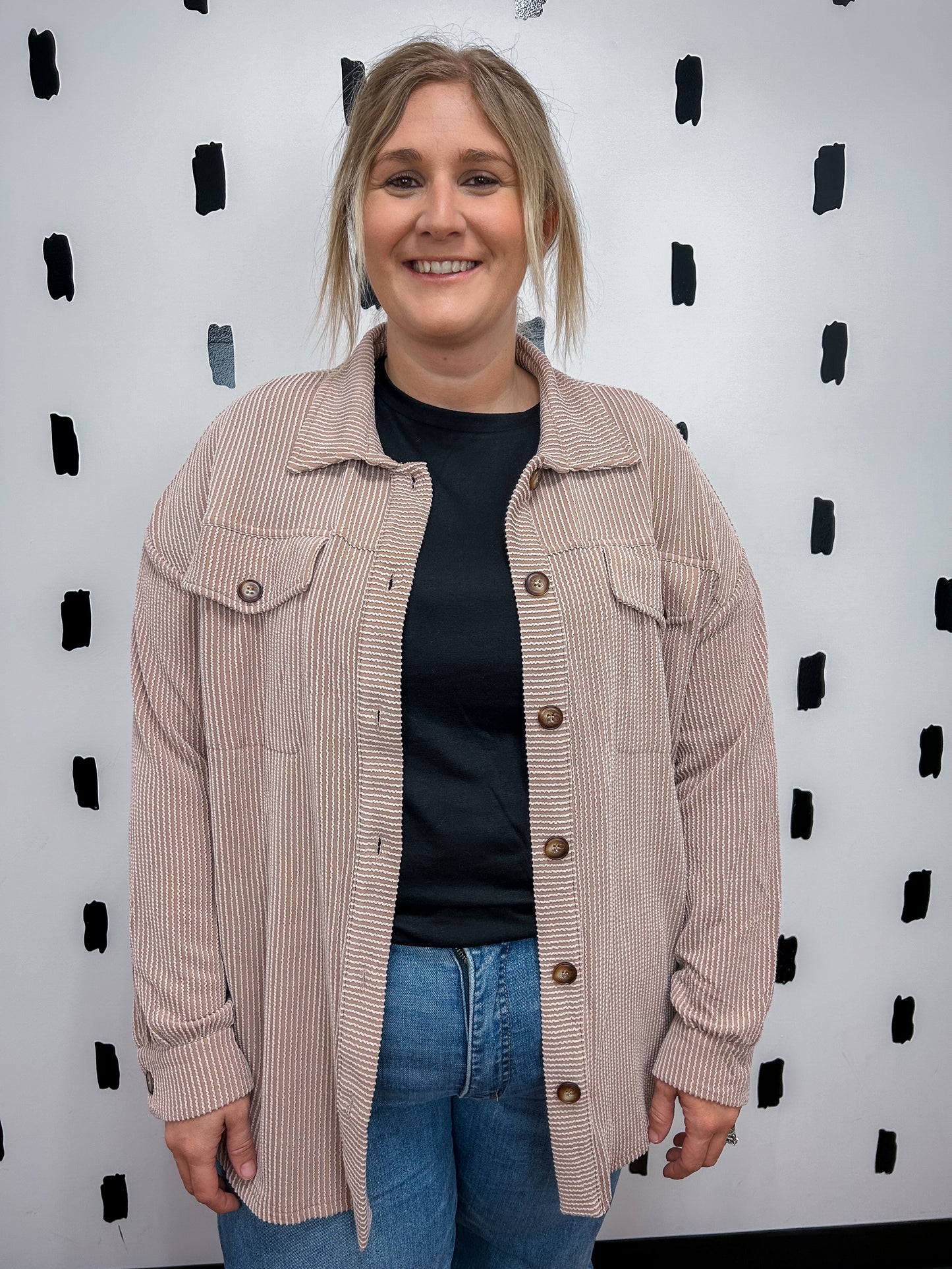 Mocha Ribbed Shacket