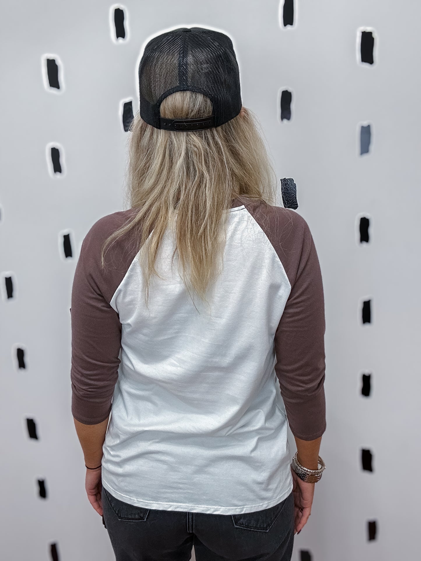 Brown Free Bird Graphic Baseball Tee