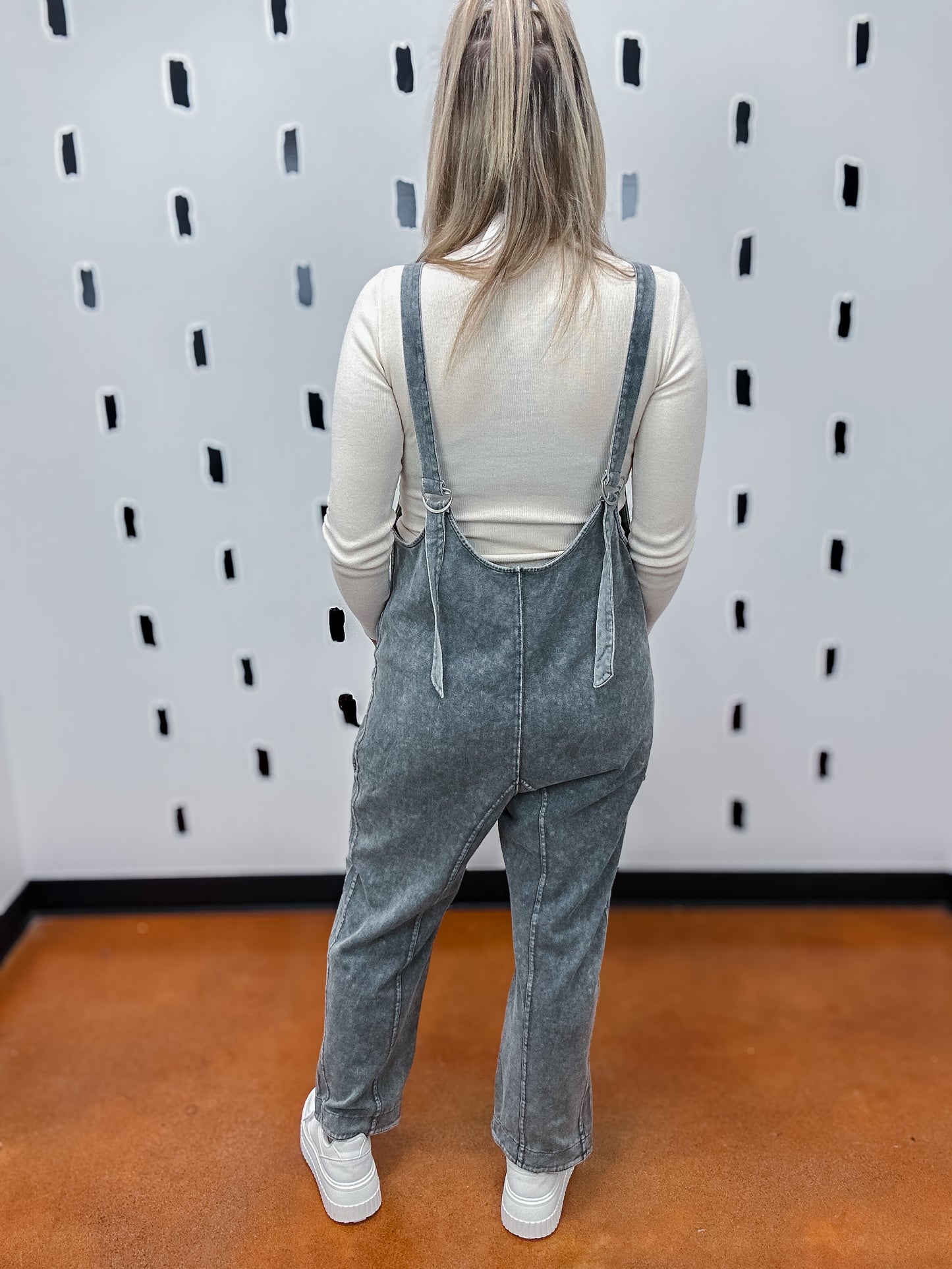 Charcoal Mineral Wash Jumpsuit