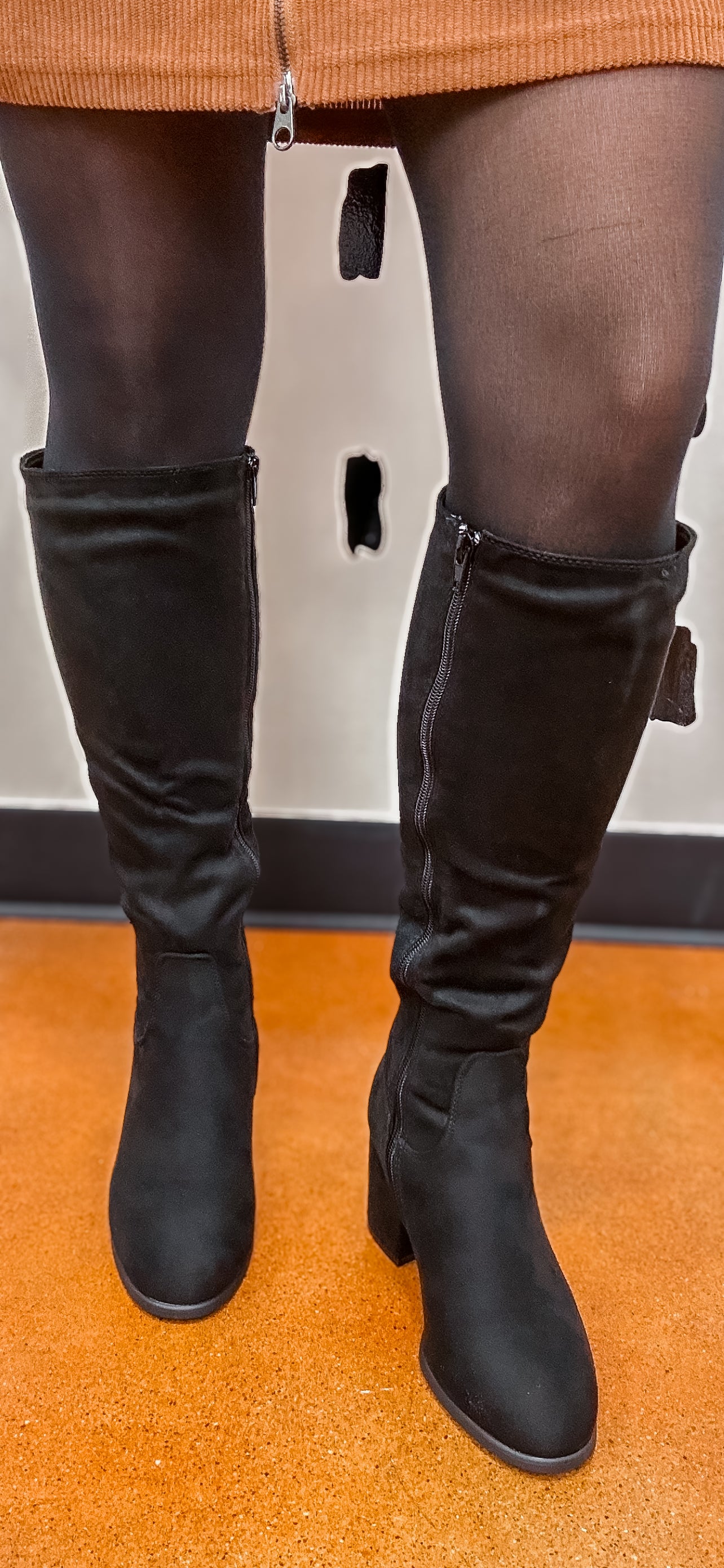 Knee High Block Heeled Riding Boots